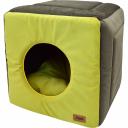 Дом куб-трансформер для собаки ZooExpress Ампир микровелюр 42x42x40см оливковый/зеленый