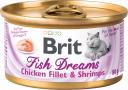 Консервы для кошек Brit Fish Dreams, курица, креветки, 12шт по 80г