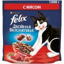 Сухой корм для кошек Felix Двойная Вкуснятина с мясом, 1,5 кг