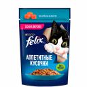 Felix Влажный корм (пауч) для взрослых кошек Аппетитные кусочки, с форелью в желе, 75 гр.