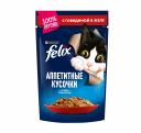 Влажный корм для кошек Felix Аппетитные кусочки, для взрослых, говядина, 85г