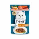 Gourmet Влажный корм (пауч) для взрослых кошек Перл Соус Де-люкс, с лососем в соусе, 75 гр.