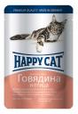 Влажный корм для кошек Happy Cat, с говядиной и птицей, 100г