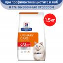 Сухой корм для кошек Hill's Prescription Diet c/d Urinary Stress, курица, 1,5 кг