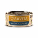 Savita влажный корм для кошек и котят, с цыплёнком и скумбрией, в консервах - 100 г повседневный холистик холистики для котят с цыпленком для всех пород консервы (в железной банке) Российский корм 1 уп. х 12 шт. х 1.2 кг