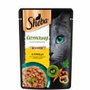 Sheba Влажный корм (пауч) для кошек Натуральная коллекция, курица со сладкимперцем и морковью в соусе, 75 гр.
