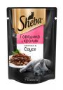 Влажный корм для кошек Sheba Pleasure ломтики из говядины и кролика в соусе, 85г