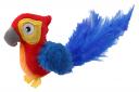 Мягкая игрушка для кошек GiGwi Попугай со звуковым чипом текстиль, синий, красный, 12 см