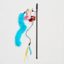 RURRI Игрушка для кошек Дразнилка Фламинго, две игрушки 9х3х9 см, две игрушки длиной 32 и 40 см, длина палки 47 см