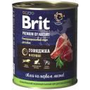 Корм для собак Brit Premium by Nature, для здоровья кожи и шерсти, говядина, сердце 850 г