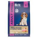 Корм сухой Brit Premium Adult Small для взрослых собак мелких пород, с курицей, 1 кг
