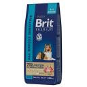BRIT PREMIUM, Сухой корм с ягненком и индейкой Sensitive для собак всех пород, 15кг