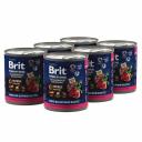Влажный корм для взрослых собак Brit Premium by Nature с сердцем и печенью, 6 шт по 850 г