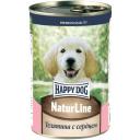 Корм для щенков Happy Dog NaturLine, телятина, сердце 410 г