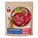 Purina One Мини Purina One Mini, 0,600 кг повседневный супер премиум для взрослых с говядиной породы мелкого размера мешок Россия 1 уп. х 1 шт. х 0.6 кг