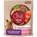 Сухой корм для собак Purina One для мелких пород с лососем и рисом 600 г