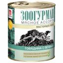 Зоогурман Мясное ассорти влажный корм для собак, фарш из говядины с печенью, в консервах - 750 г повседневный супер премиум беззерновые для взрослых с печенью для всех пород консервы (в железной банке) Российский корм 1 уп. х 9 шт. х 6.75 кг