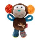 Игрушка для собак GiGwi Plush Friendz Обезьяна (75349), коричневый/синий/оранжевый, 1шт.
