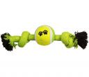 Грейфер для собак Triol Веревка-канат, 2 узла и мяч, зеленый, 24 см