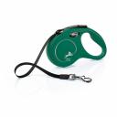 Flexi Рулетка для собак New Classic, S, до 15 кг, ремень 5 м, оливково-зеленый