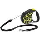 Flexi Поводок-рулетка Safari S трос 5м до 12кг, желтый леопард
