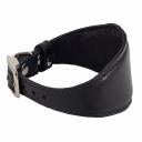 Каскад Ошейник с расширением из овечьей кожи для собак, обхват шеи 34-40 см, черный