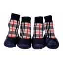 Носки для собак БАРБОСки для прогулки с латексным покрытием №5 в клеточку унисекс