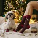 RURRI Парные носки с изображениями лошадки для собак средних пород и пет-родителя, M, красный