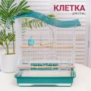 Petmax Клетка для птиц, 48х30х50,5 см, бело-зеленая