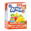 Сок Агуша яблоко-манго-банан с 6 месяцев, 200 мл