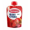 Пюре фруктовое Semper Яблоко и клубника с 6 мес. 90 г, 1 шт.