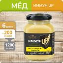 Мёд натуральный Берестов А.С. ИммунUP лимон, имбирь и кедровая живица, 200 г х 6 банок