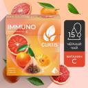 Чай черный в пирамидках CURTIS "Immuno" 15 пирамидок, с цедрой апельсина и лимона, витамином C, фруктовый ароматизированный