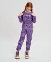 Джоггеры с олловер принтом и поясом на резинке фиолетовые для девочки Button Blue (158)