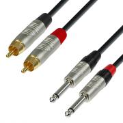 Кабель аудио Adam Hall, разъемы REAN 2х RCA папа и 2х6, 3 mm Jack моно, 0,6м Кабель аудио Adam Hall, разъемы REAN 2х RCA папа и 2х6, 3 mm Jack моно, 0,6м