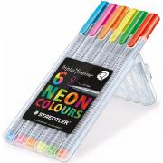 Капиллярная ручка Staedtler Triplus Neon Colours, набор 6 цветов 334 SB6CS3 Капиллярная ручка Staedtler Triplus Neon Colours, набор 6 цветов 334 SB6CS3