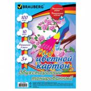 Brauberg Картон цветной А4 Тонированный в массе 10 цветов в папке 100 листов Brauberg Картон цветной А4 Тонированный в массе 10 цветов в папке 100 листов