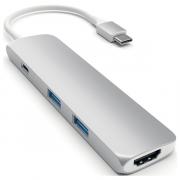 USB-адаптер Satechi Slim Aluminum Type-C Multi-Port Adapter with Type-C Charging Port серебристый (ST-CMAS) USB-адаптер Satechi Slim Aluminum Type-C Multi-Port Adapter with Type-C Charging Port серебристый (ST-CMAS)