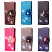 Кейс для Назначение LG V30 / V20 Кошелек / Бумажник для карт / Стразы Чехол Однотонный / Цветы Твердый Кожа PU для LG V30 / LG V20 / LG L70 Кейс для Назначение LG V30 / V20 Кошелек / Бумажник для карт / Стразы Чехол Однотонный / Цветы Твердый Кожа PU для LG V30 / LG V20 / LG L70