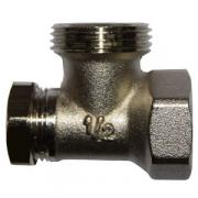Клапан запорный SR Rubinetterie угловой ВР-НР 1/2"х3/4", без хвостовика Клапан запорный SR Rubinetterie угловой ВР-НР 1/2"х3/4", без хвостовика
