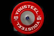 Профессиональные соревновательные каучуковые диски Yousteel 25 кг красный Профессиональные соревновательные каучуковые диски Yousteel 25 кг красный