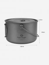 Кастрюля-котелок c крышкой CA2115 1300ml Titanium hanging pot, Серебряный