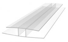 Профиль соединительный ROYALPLAST "НР" для поликарбоната 8х6000 мм, Прозрачный