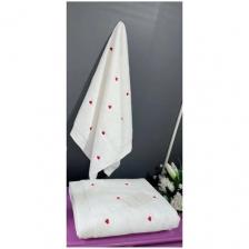 Maison Dor полотенце Love Micro белый/красные сердечки 1 шт. 50*100