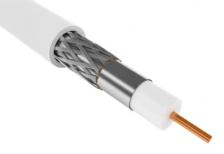 IEK Кабель коаксиальный RG6 CCS 75Ом FPE PVC белый (300м), CC1-R6F1-111-300-G 1 м