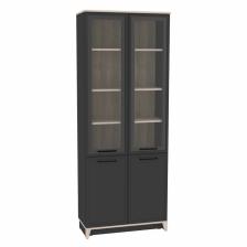 Шкаф для книг Aurelio 8, 800x355x2057 мм, цвет антрацит/блеквуд сатиновый