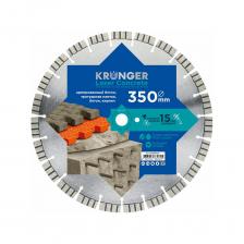 Алмазный сегментный диск по армированному бетону Диск алмазный сегментный по армированному бетону Laser Concrete 350x3.5x15x25.4 мм Kronger B200350C