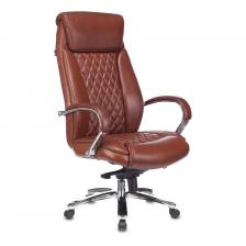 Кресло руководителя Бюрократ T-9924WALNUT, на колесиках, кожа, светло-коричневый [t-9924walnut/chok]