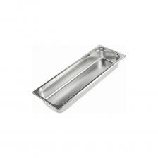 Гастроемкость Kitchen Muse GN2/4x100 мм 824-4 172637 из нержавеющей стали предназначена для использования в качестве емкости для теста в расстоечных шкафах, демонстрации и кратковременного хранения блюд на линиях раздачи, глубокой заморозки, охлаждения и последующего хранения продуктов, полуфабрикатов и мороженого в различном холодильном оборудовании, а также для транспортировки продуктов.