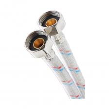 Гибкая подводка PROFLINE LUX в стальной оплетке с ПВХ покрытием. Рабочее давление: 20 бар. Пропускная способность: 33 л/мин при давлении 3 атм. Шланг: EPDM (вулканизированная резина). Внутренний диаметр шланга: 8 мм. Наружный диаметр шланга: 12 мм. Оплетка: нить из нержавеющей стали AISI-304. Толщина нити оплётки: плотность 0,16 мм. Количество нитей оплётки: 8. Гильза обжимная: нержавеющая сталь AISI-304. Прокладка: EPDM (вулканизированная резина). Ниппель: латунь. Гайка, штуцер: никелированная латунь. Дополнительное полимерное покрытие защищает от негативного воздействия внешней среды, препятствует образованию конденсата. Подводка применяется для подключения сантехнического оборудования в водоснабжении и отоплении к системе водопровода с периодическим потоком воды